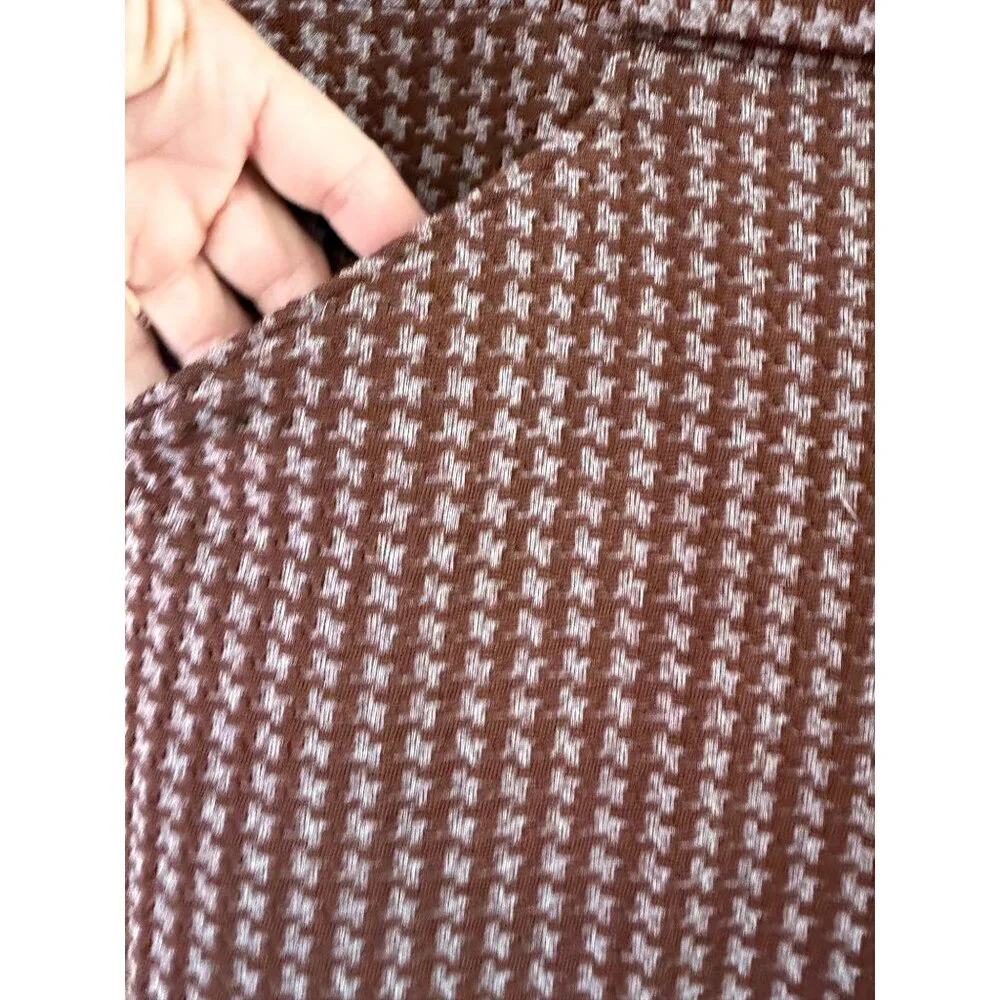 Swagger 60s Mens Houndstooth Skinny Ankle Pants Size 34/31 Brown Hipster